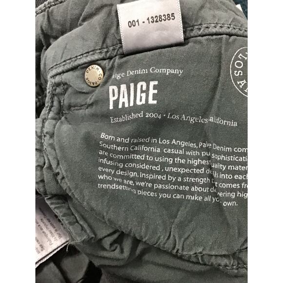 PAIGE Denim Marley Cargo Seam Detail Ankle Zip Jeans Pants Black Currant 25 x 30 - Picture 16 of 16